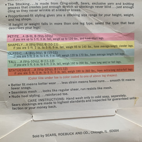 VTG Sears cling-alon sheer thi-top stockings - Picture 4 of 7